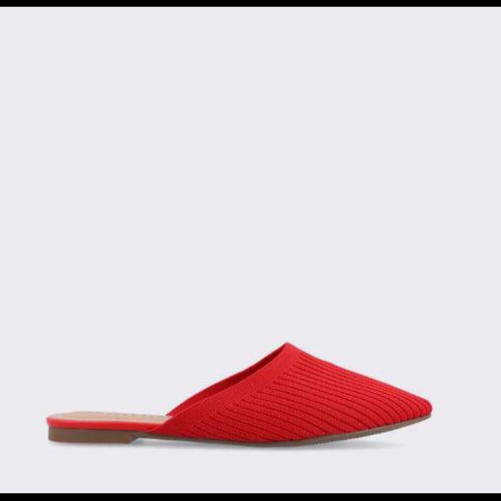 Journee Collection - ANIEE MULE FLATS IN STATEMENT KNIT FABRIC
